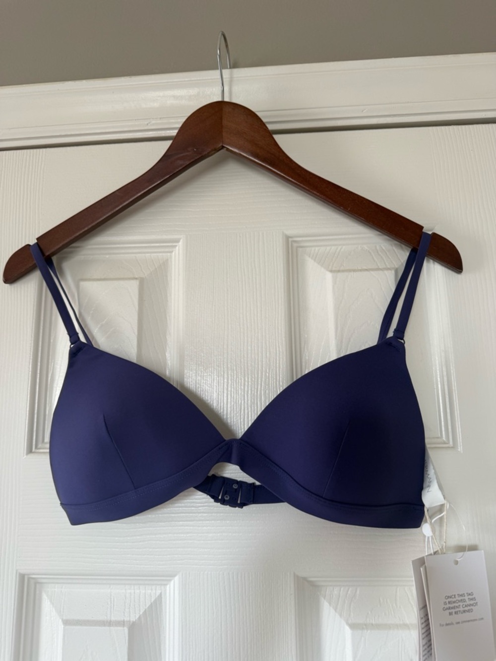 Zimmermann Bikini Top Size 1AB Navy/  Purple Structured Triangle Designer Swim - Picture 4 of 7